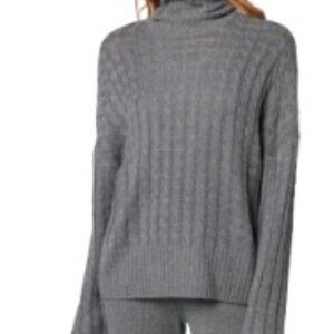 Favorite Daughter Cable Turtleneck Pullover Small Stormcloud